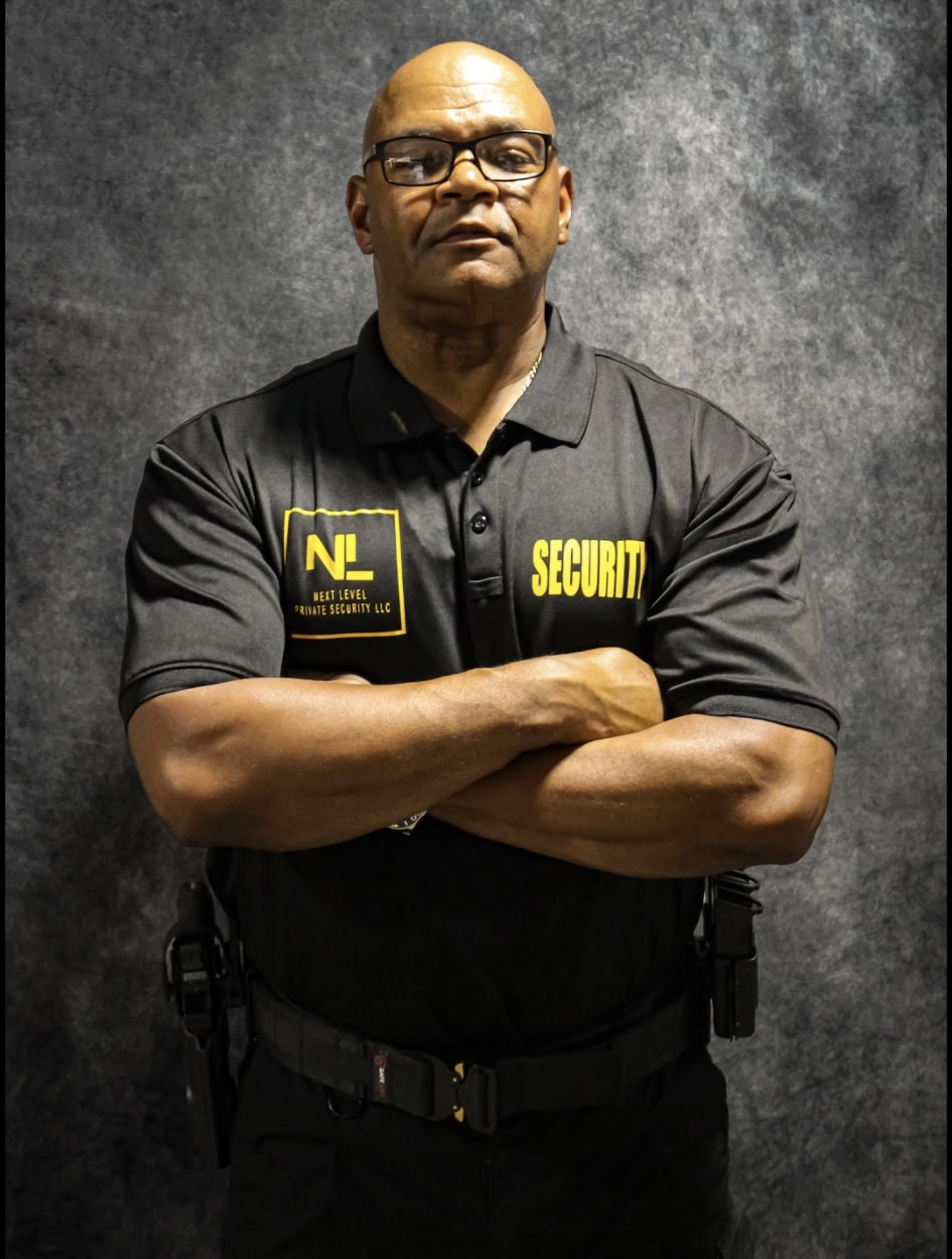 Next Level Private Security officer in uniform